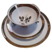 Vorschaubild 1 von Sammelgedeck 3-tlg Kaffeegedeck Goldrand Blumendekor Bavaria