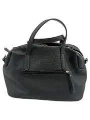 Vorschaubild 2 von Handtasche Damen Schwarz Leder Henkeltasche Bowlingtasche