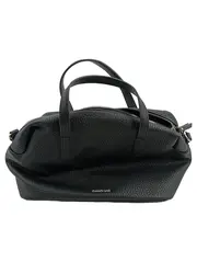 Vorschaubild 1 von Handtasche Damen Schwarz Leder Henkeltasche Bowlingtasche