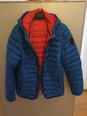 Vorschaubild 2 von Steppjacke Herren Gr. S Blau Kapuze Outdoor Jacke