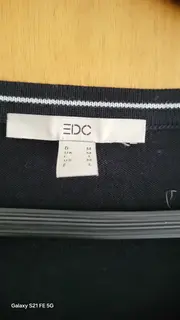 Vorschaubild 2 von EDC Damen Pullover V-Ausschnitt Schwarz Gr. M Baumwolle Casual Langarm