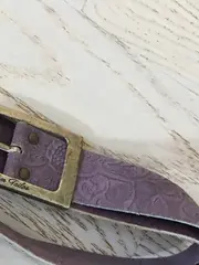 Vorschaubild 4 von Damen Ledergürtel Lila Gr. 90 Echtleder Floral Casual