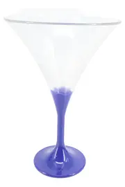 Vorschaubild 1 von Martiniglas Kunststoff Transparent mit blauem Stiel 19cm Cocktailglas