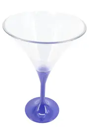 Vorschaubild 2 von Martiniglas Kunststoff Transparent mit blauem Stiel 19cm Cocktailglas