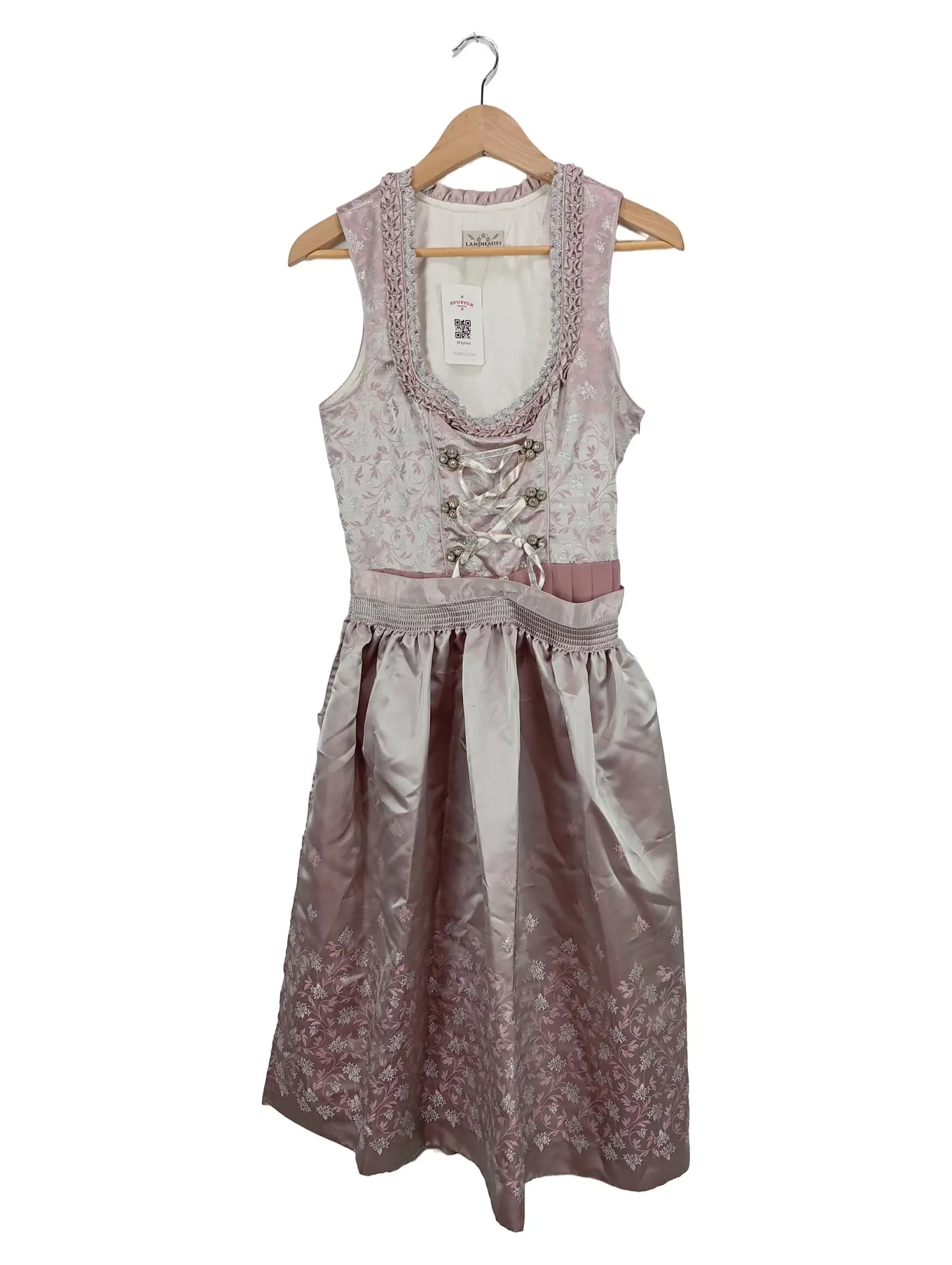 LANDHAUS Dirndl Trachtenkleid Damen Rosa Gr. 38 Festlich Floralmuster Midikleid