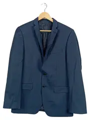 Vorschaubild 2 von Sakko Herren Gr. 48 Blau Slim Fit Wolle Business Blazer