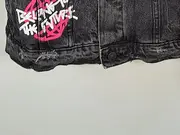 Vorschaubild 5 von Herren Jeansjacke Grau Streetwear Print Gr. M Denim