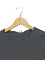 Vorschaubild 3 von Damen Langarmshirt Basic Gr. 34/XS Grau Baumwolle