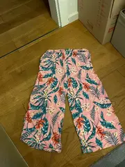 Vorschaubild 3 von Culotte Mädchen Gr. 146 Rosa Blumenmuster Stoffhose Sommer