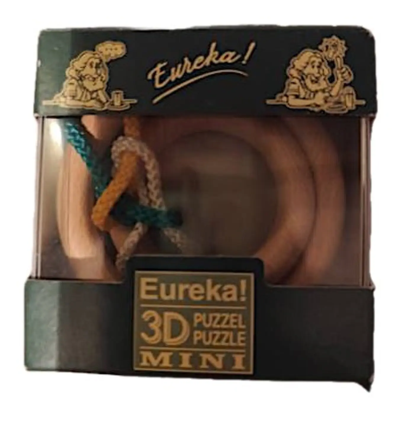 EUREKA! 3D Puzzle Mini Holz Knobelspiel Geduldspiel Ring Seil