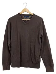 Vorschaubild 1 von Herren Pullover V-Ausschnitt Braun Gr. M Pima Cotton Kaschmir