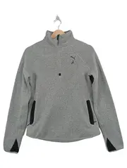 Vorschaubild 1 von Damen Pullover Gr. 36/S Grau Sportlich Fleece Half-Zip