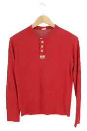 Vorschaubild 1 von Herren Pullover Rot Gr. S/44 Casual Langarm Henley Rippstrick