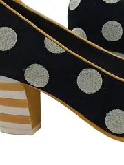 Vorschaubild 2 von Damen Pumps Gr. 39 Polka Dots Schleife Retro Schwarz Gelb