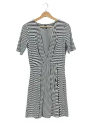 Vorschaubild 1 von Damen Freizeitkleid Gr. 36/S Schwarz Gestreift Casual