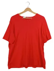 Vorschaubild 1 von Damen T-Shirt Rot Gr. 48/4XL Casual Kurzarm Strasssteine