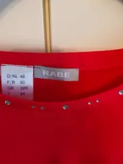 Vorschaubild 5 von Damen T-Shirt Rot Gr. 48/4XL Casual Kurzarm Strasssteine