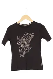 Vorschaubild 1 von Damen T-Shirt Gr. 38;M Schwarz Casual Elegant Strass Adler