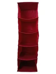 Vorschaubild 1 von Hängeregal Stoff Rot 5 Fächer Kleiderschrank Organizer 115x32cm