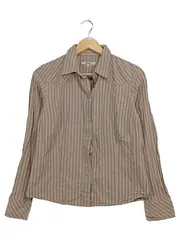 Vorschaubild 1 von Damen Bluse Gr. 40 L kariert beige rot Langarm Baumwolle