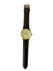Vorschaubild 1 von Herren Armbanduhr Chronograph Lederarmband Schwarz Klassisch