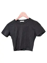 Vorschaubild 1 von Damen T-Shirt Basic Schwarz Gr. 36/S Cropped