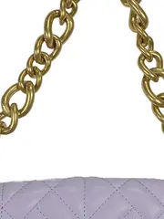 Vorschaubild 6 von Damen Umhängetasche Lila gesteppt Goldkette Modisch
