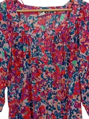 Vorschaubild 4 von Damen Bluse Tunika Gr. 38 M Floral Mehrfarbig Boho Rüschen