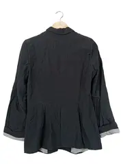Vorschaubild 2 von Damen Blazer Schwarz Gr. 38;M Klassisch Elegant Leinen Viskose