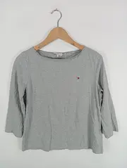 Vorschaubild 2 von Langarmshirt Damen Gr. 40/L Grau Casual Baumwolle