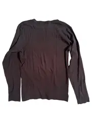 Vorschaubild 2 von Herren Langarmshirt Schwarz Gr. 50/L Baumwolle Casual