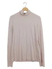 Vorschaubild 1 von Damen Rollkragen Langarmshirt Gr. 38 Rosa Basic Viskose