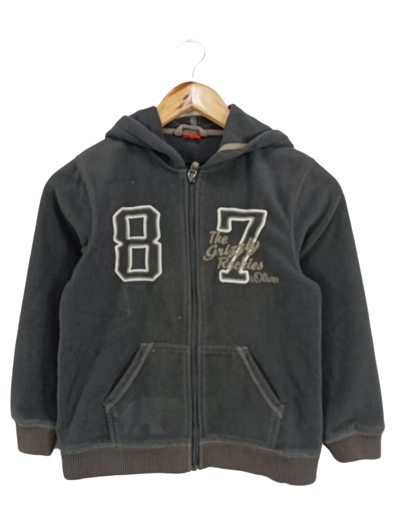 S.OLIVER Sweatjacke Jungen Gr. 128 Grau Casual Sportlich Kapuze Reißverschluss