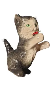 Vorschaubild 1 von Katze Porzellan Dekofigur Klassisch Mehrfarbig 8cm Tiermotiv