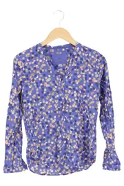 Vorschaubild 1 von Damen Bluse 32/XS Blau Grafisch Langarm Casual Modern