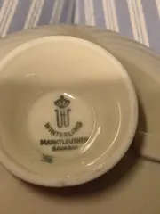 Vorschaubild 3 von Sammelgedeck 3-tlg Porzellan Weiß Goldrand Blattmuster Kaffeetasse