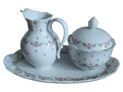 Vorschaubild 1 von Milch Zucker Set Romantica Marseille Blumen Weiß Rosa