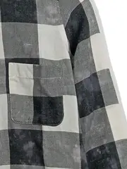 Vorschaubild 2 von Herren Freizeithemd Karohemd Schwarz Gr. 46/S Casual Langarm