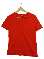 Vorschaubild 1 von Damen T-Shirt V-Ausschnitt Rot Gr. 36/S Casual Basic