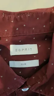 Vorschaubild 3 von Herren Business Hemd Langarm Slim Fit Gr. M/50 Bordeaux Punkte