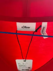 Vorschaubild 4 von Damen T-Shirt Gr. 42/XL Rot V-Ausschnitt Viskose Basic