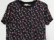 Vorschaubild 2 von Damen T-Shirt Blumenmuster Schwarz Gr. 38/M Feminin