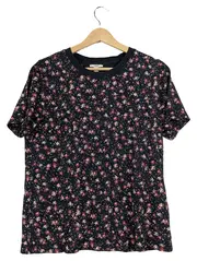 Vorschaubild 1 von Damen T-Shirt Blumenmuster Schwarz Gr. 38/M Feminin