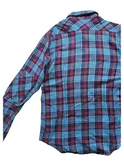 Vorschaubild 2 von YOUNG Herren Flanellhemd Kariert Blau Rot Gr. L Freizeithemd