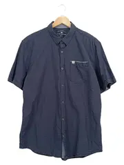 Vorschaubild 1 von Herren Business Hemd Kurzarm Blau Grafisch Gr. 52 XL Baumwolle