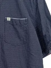 Vorschaubild 5 von Herren Business Hemd Kurzarm Blau Grafisch Gr. 52 XL Baumwolle