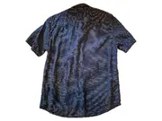 Vorschaubild 2 von Herren Business Hemd Kurzarm Blau Grafisch Gr. 52 XL Baumwolle