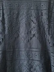 Vorschaubild 4 von Damen Spitzenbluse Gr. 36 S Blau Elegant Kurzarm