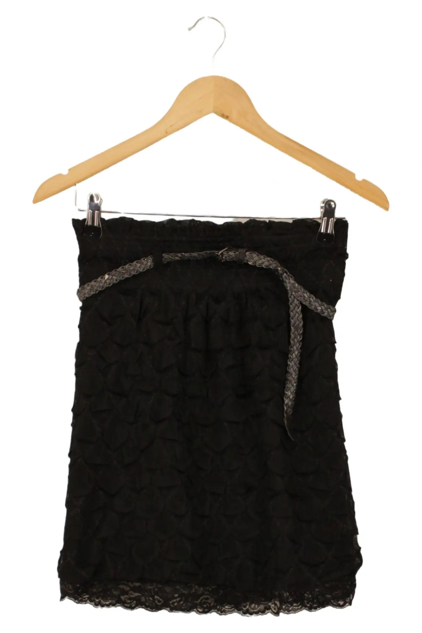 JUS DORANGE PARIS Bleistiftrock Damen 32/XXS Schwarz Elegant 50cm Spitze