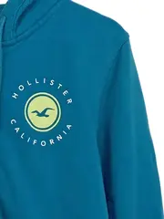 Vorschaubild 3 von Kapuzenpullover Herren L Türkis Logo Print Floral Freizeit